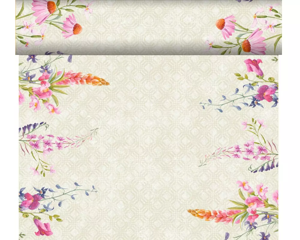 Duni Tischläufer Floret 40 cm x 24 cm/2400 cm, Mehrfarbig