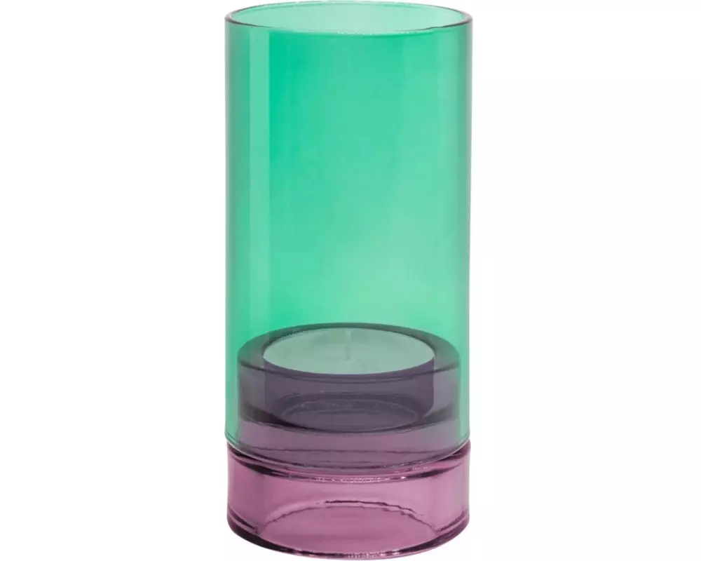 Remember Windlicht Lys acqua 19.3 cm, Glas, Grün/Violett