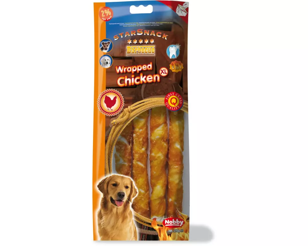Nobby Kausnack StarSnack Barbecue Wrapped Chicken XL, 270g
