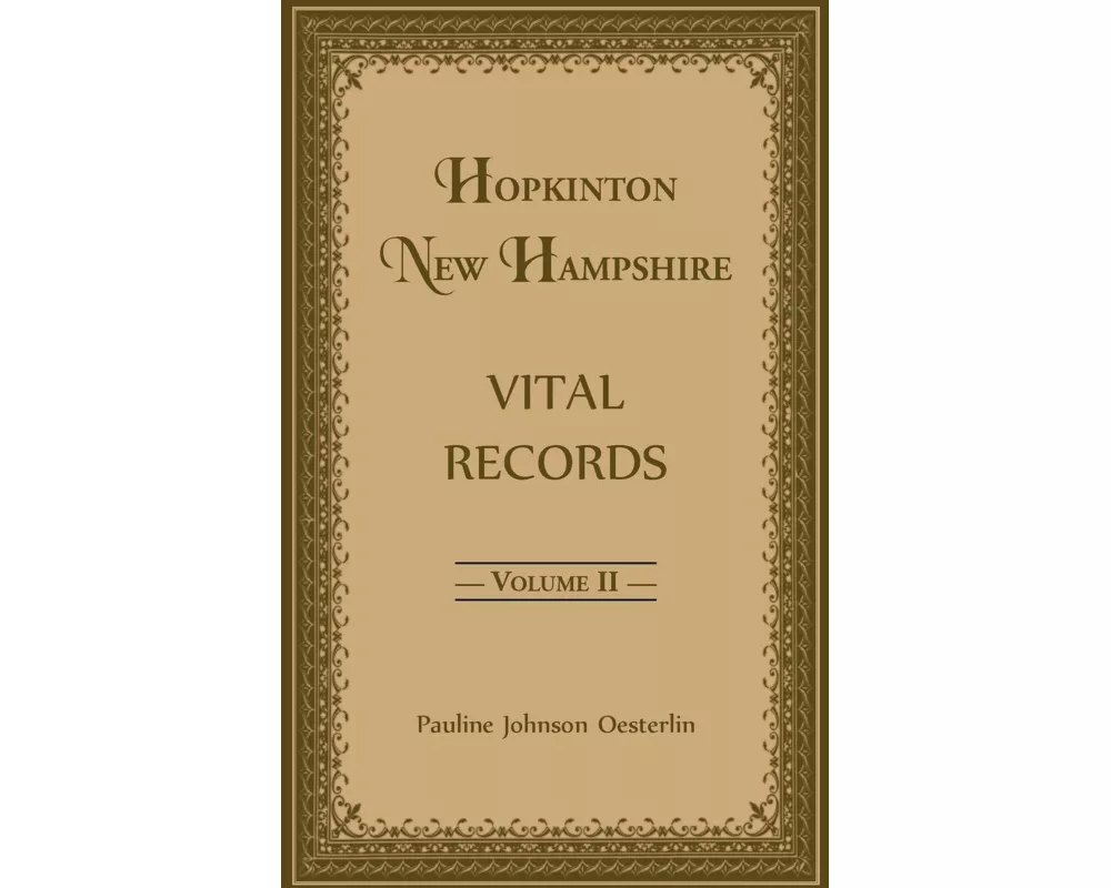 Hopkinton, New Hampshire, Vital Records, Volume 2