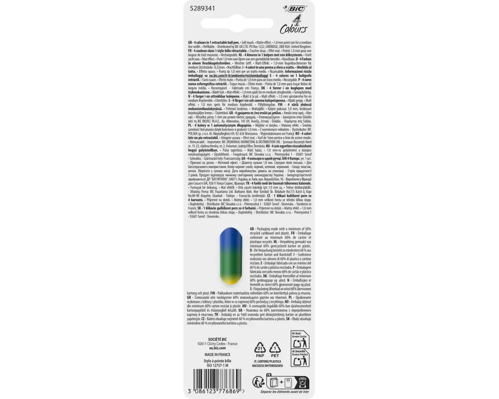 BIC 4 Colours Rainbow Vivid blau, rot, grün,schwarz Medium (M)