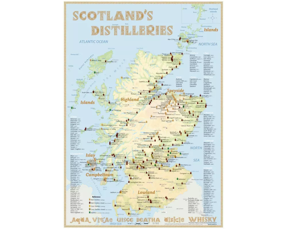 Whisky Distilleries Scotland - Poster 42x60cm - Standard Edition
