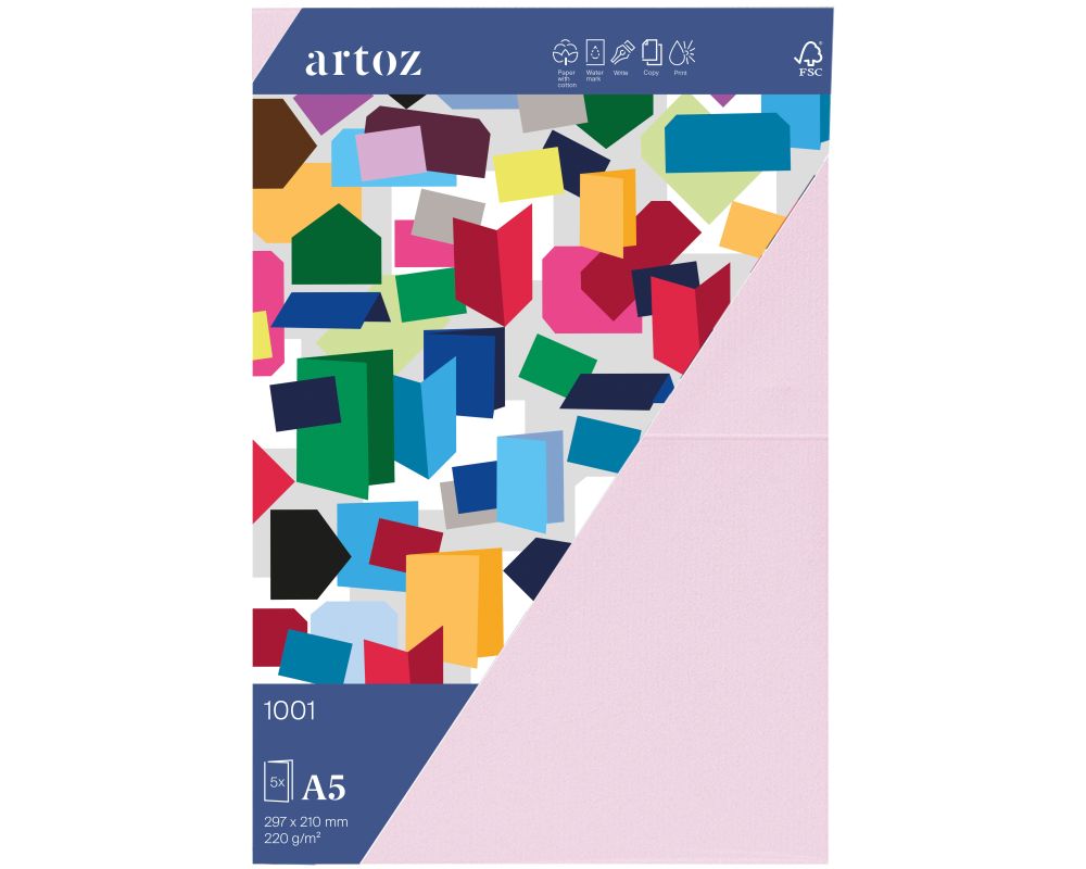 ARTOZ Karten 1001 A5 10739226-483 220g, kirschblüte 5 Blatt