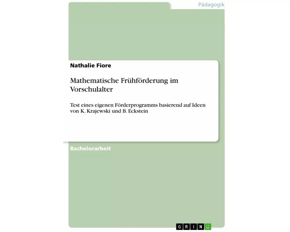 Mathematische Frühförderung im Vorschulalter