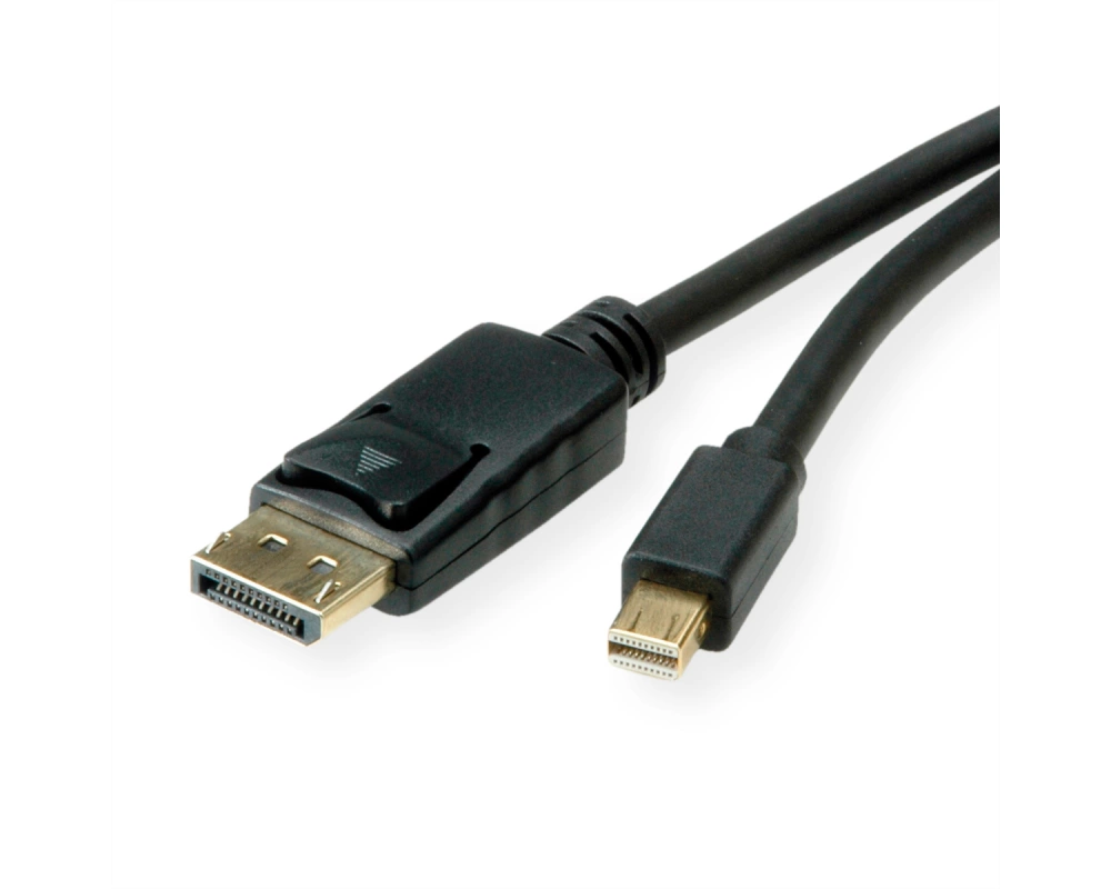 ROLINE Mini DisplayPort Kabel, v1.4, mDP - DP, ST - ST, schwarz, 2 m