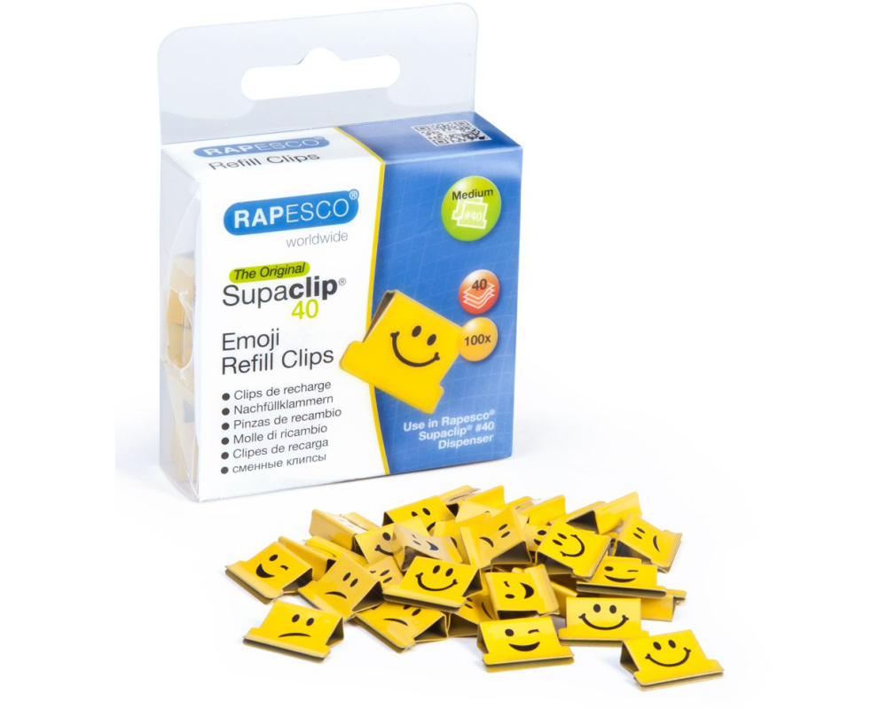 RAPESCO Clips Refill Emoji 1335 gelb 100 Stück