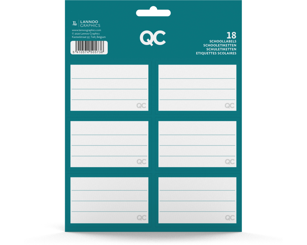 ROOST School Labels 505743 QC COLOUR petrol