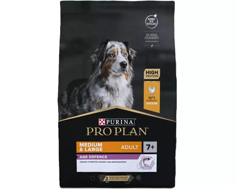 Purina Pro Plan Trockenfutter M/L Adult 7+ Age Defense Huhn, 14 kg