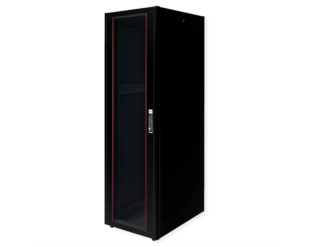 ROLINE 19-Zoll Netzwerkschrank Basic 42 HE, 600x800 BxT Glastür schwarz
