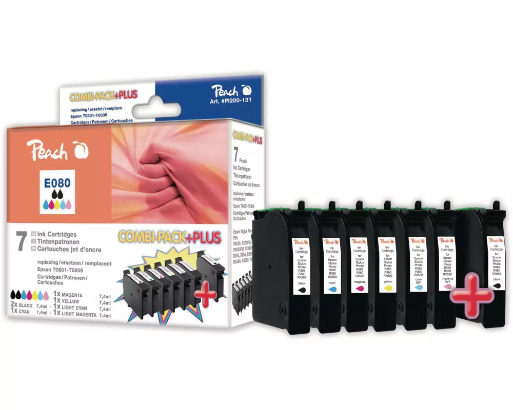 Peach Tintenset Epson T0807 C/M/Y/BK