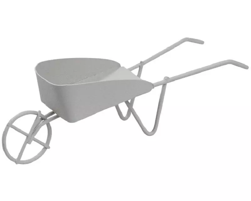 HobbyFun Mini-Utensilien Schubkarre 12.5 cm, Grau