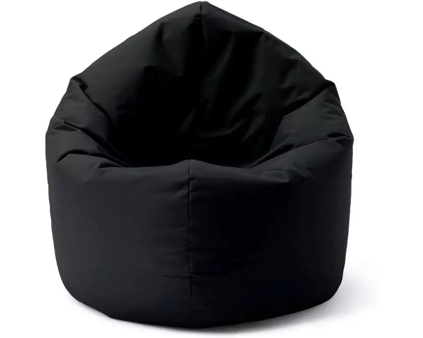 Lumaland Runder Sitzsack 2 in 1, 300 l Polyester (PES), Schwarz