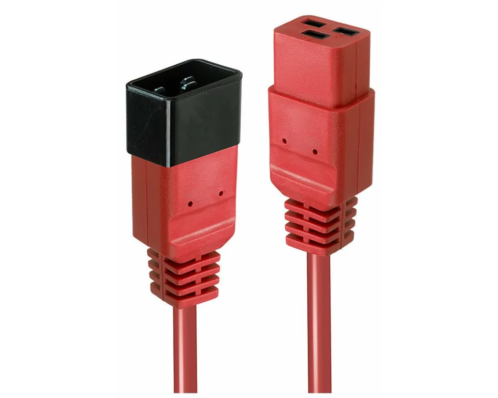 LINDY 1m IEC C19 to IEC C20 extension, red