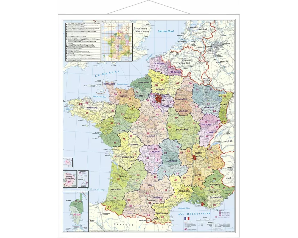 Departement Frankreich Plano-Karte