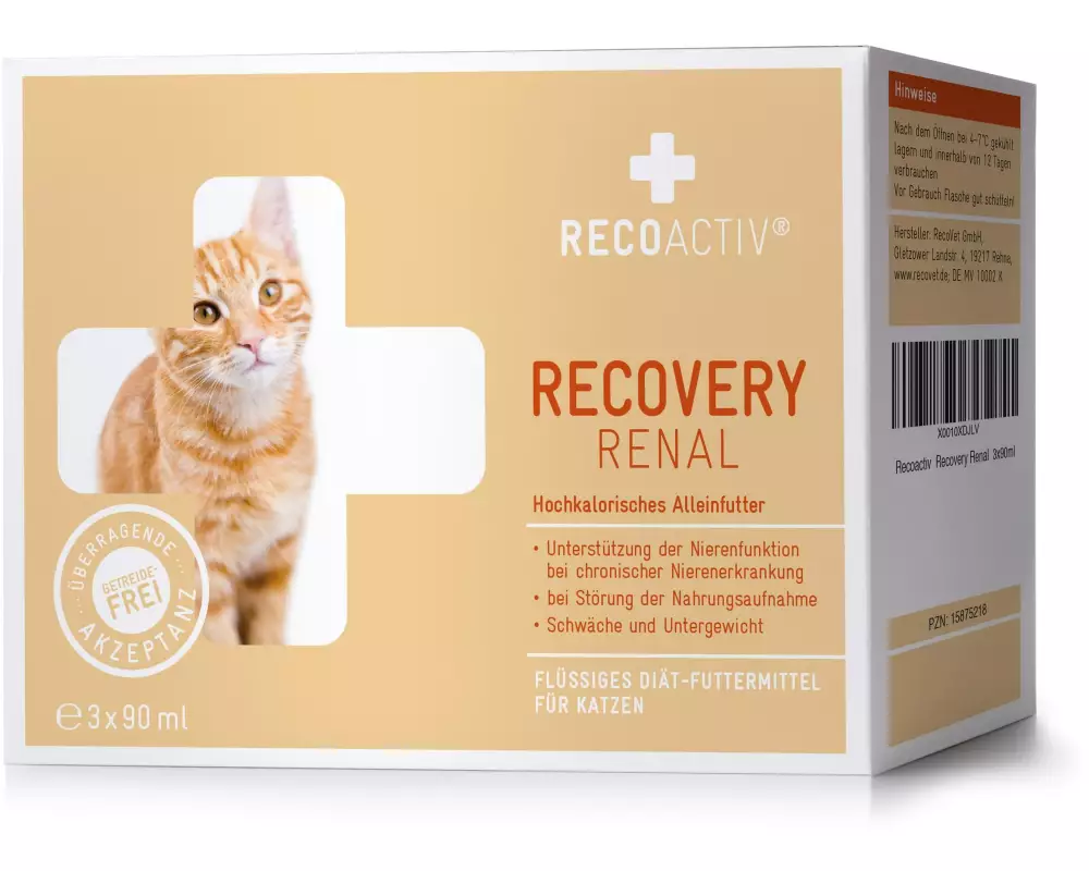 RECOACTIV Katzen-Nahrungsergänzung Recovery Renal, 3 x 90 ml