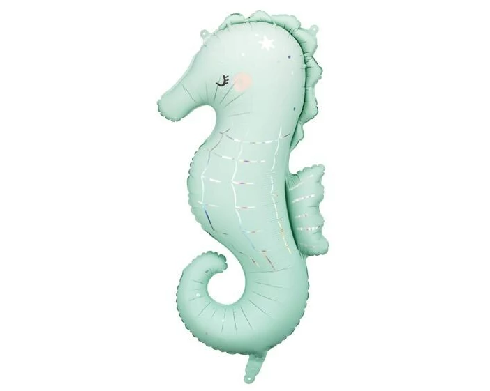 Partydeco Folienballon Seepferdchen, Grün, 47 x 98 cm, 1 Stück
