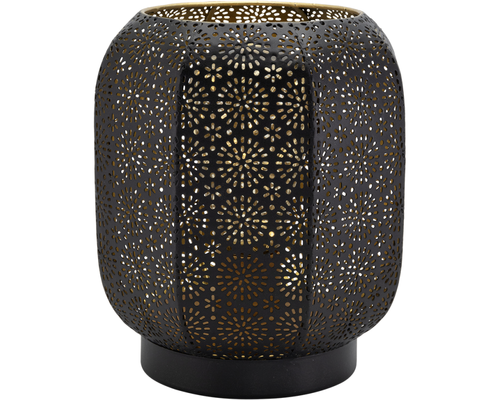 SECURIT Dekoleuchte MARRAKECH LP-MA-BL schwarz/gold, Akku, dimmbar