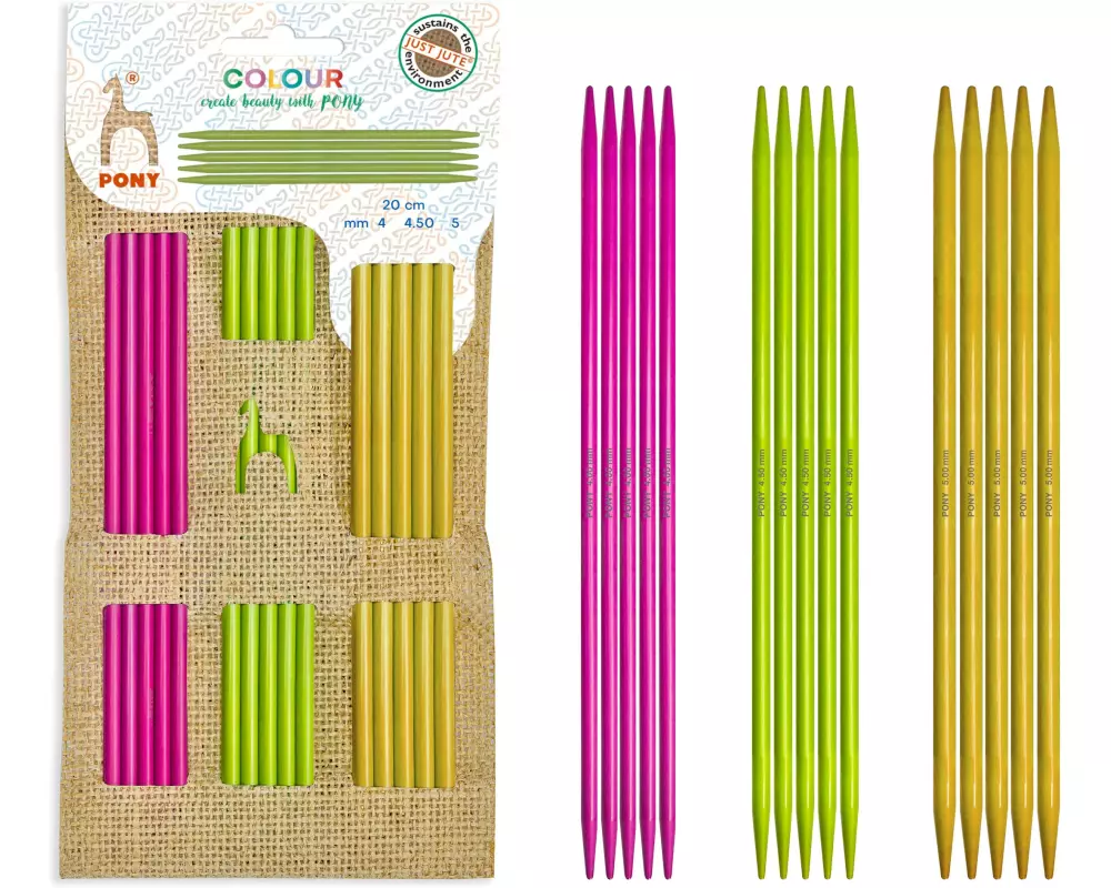 Pony Strumpfstricknadel 20 cm, 15 Stück