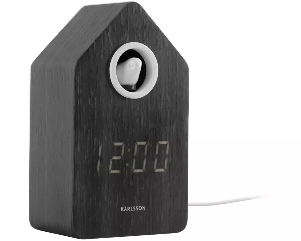 KARLSSON Digitalwecker Kuckuck Black wood veneer