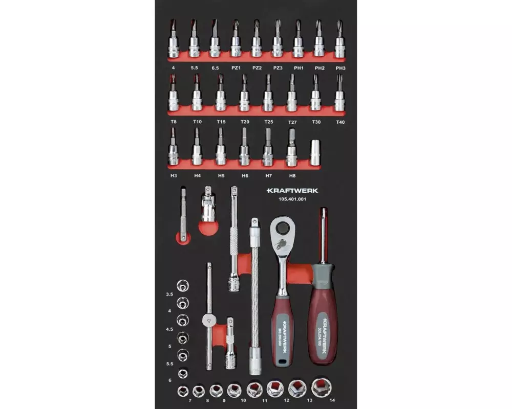 Kraftwerk Steckschlüssel-Set 1/4" Pro Line 46-teilig