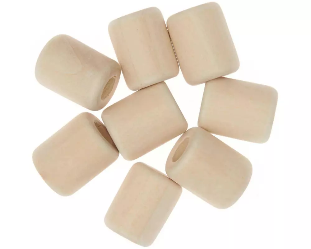 Rico Design Holzperlen Makramee Nature, 8 Stück