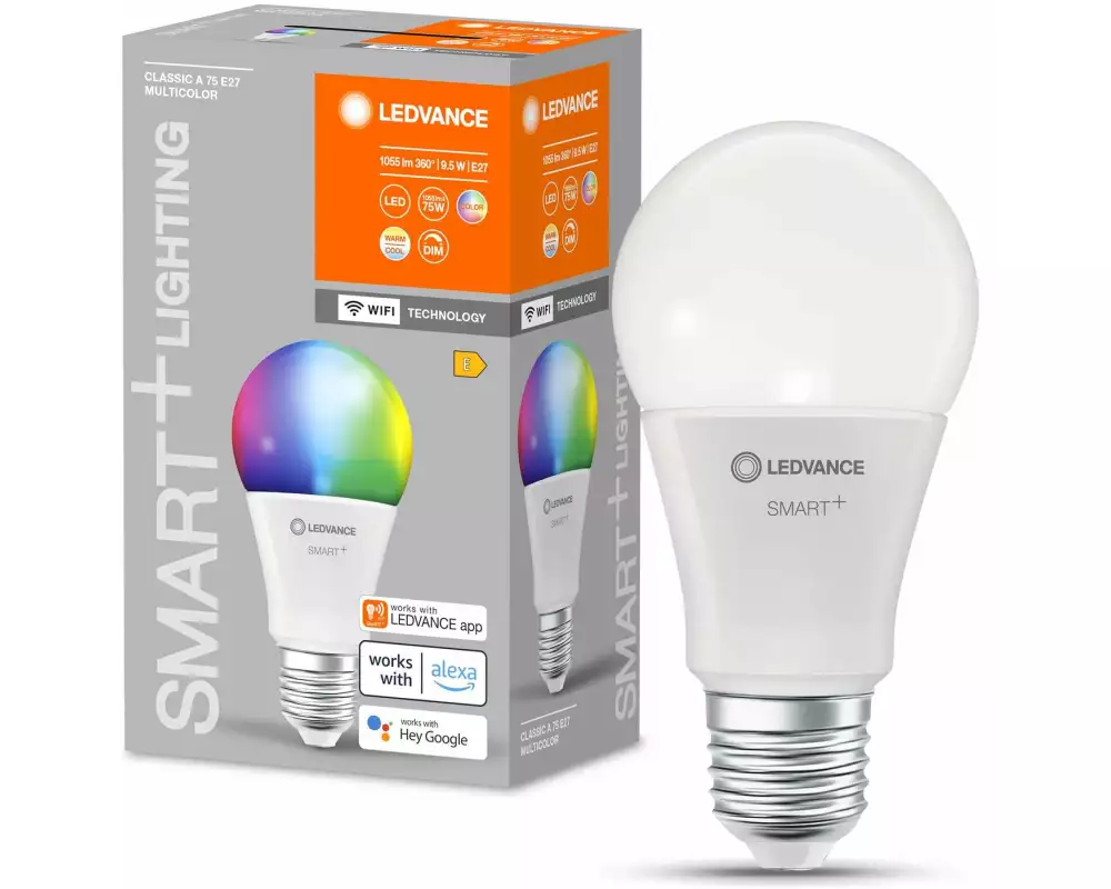 Ledvance Leuchtmittel SMART+ WiFi Classic A75, E27, 2700-6500K,RGBW