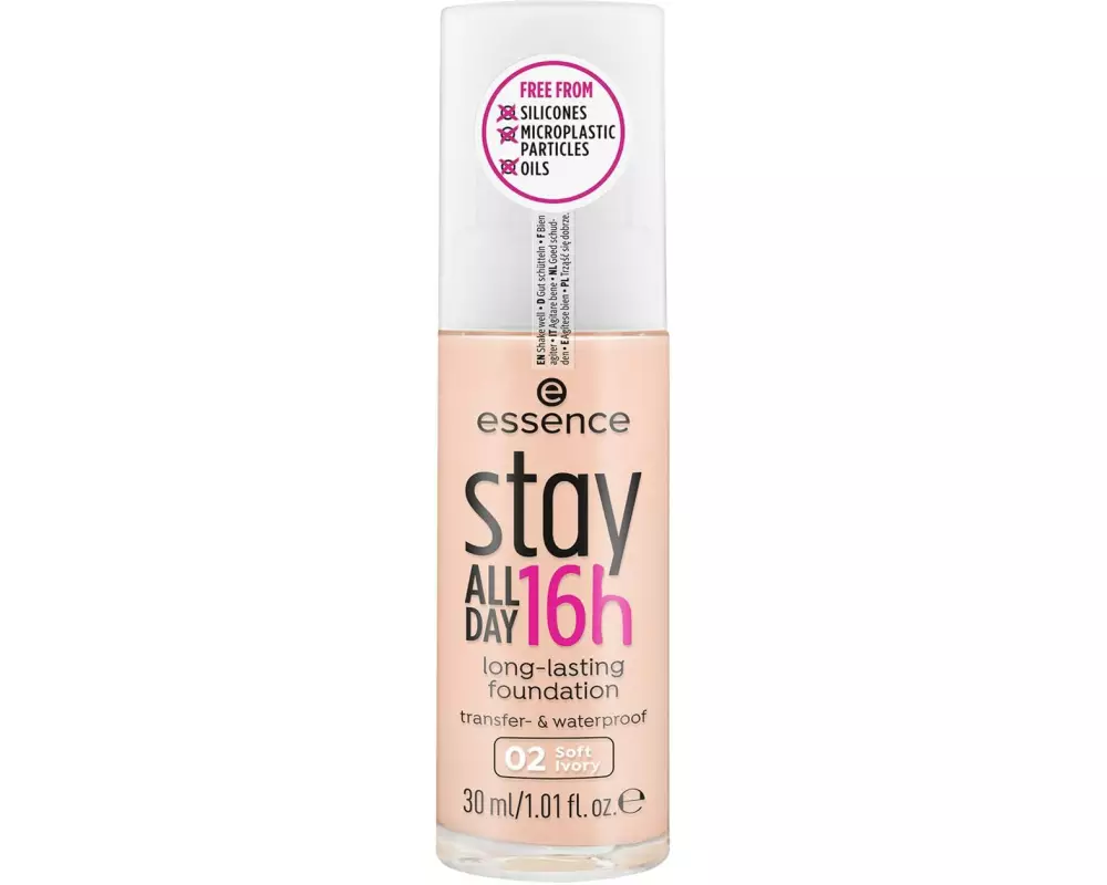 essence Foundation Stay All Day 16 h Long-Lasting 02 Soft Ivory