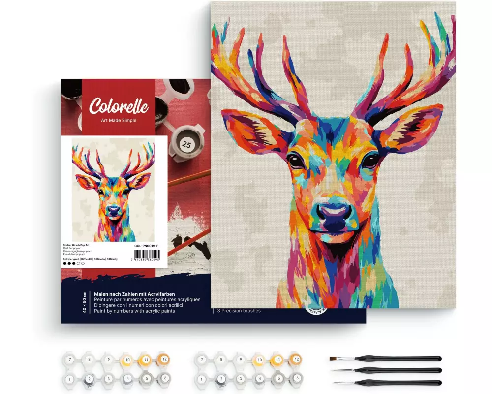 Colorelle Malen nach Zahlen Stolzer Hirsch Pop Art