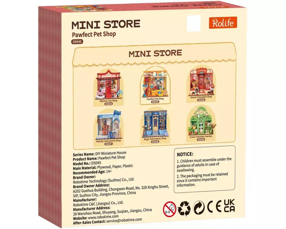 Rolife Bausatz Pawfect Pet Shop 98 Teile Miniatur-Tiergeschäft