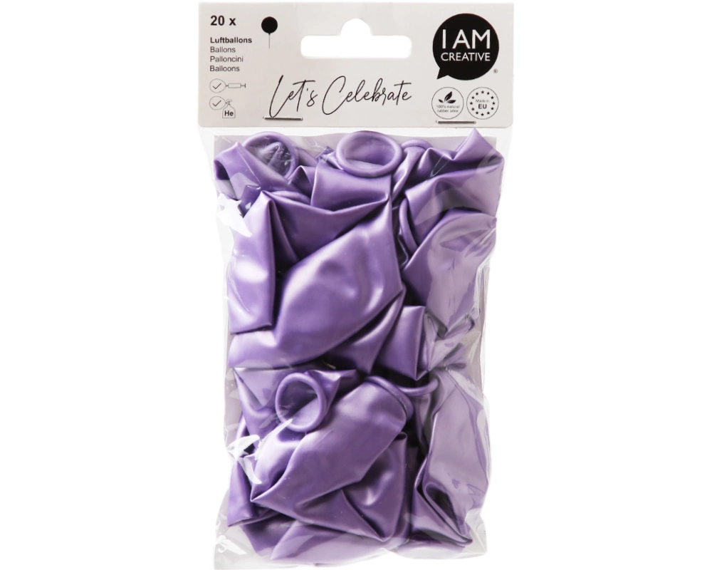 I AM CREATIVE Ballons Metallic Mix 27cm 6010.83 lavendel 20 Stück