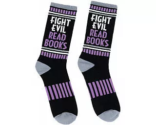 Fight Evil, Read Books Gym Socks - Small