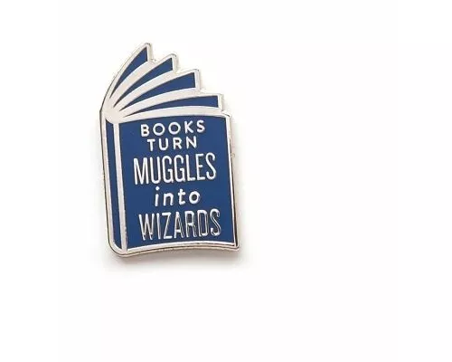 Books Turn Muggles into Wizards Enamel Pin