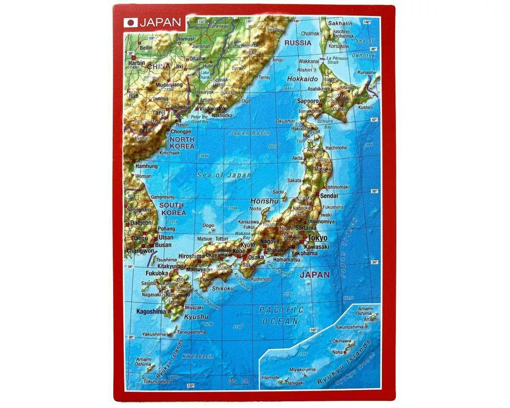 Reliefpostkarte Japan