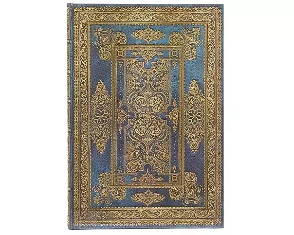 Blue Luxe (Luxe Design) Midi Lined Hardback Journal (Elastic Band Closure)