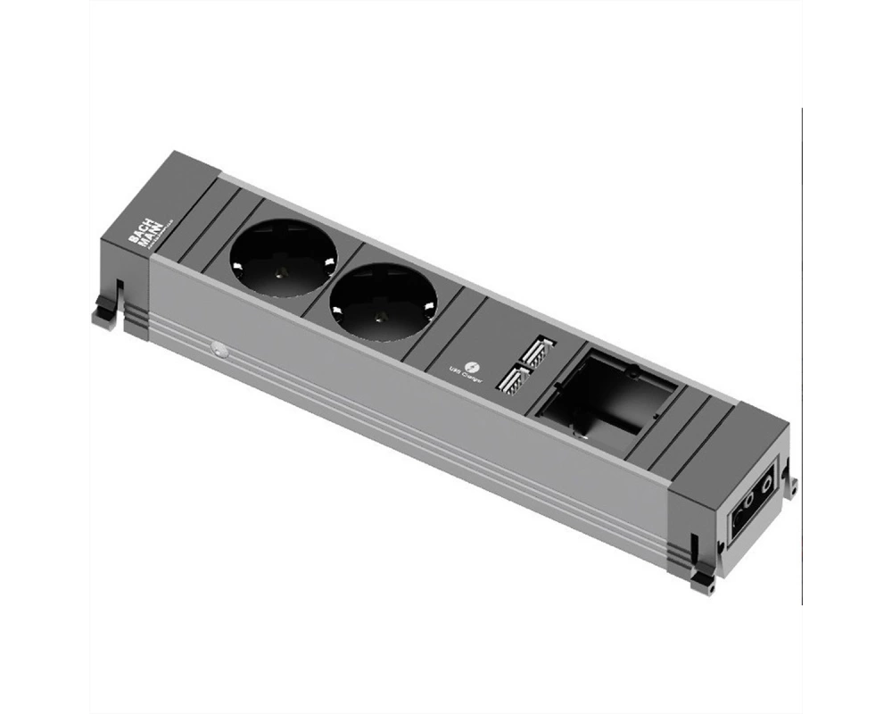 BACHMANN CONFERENCE TOP FRAME Medium Einsatz, 2x Schutzkontakt, 2x USB Charger, 1x ABD