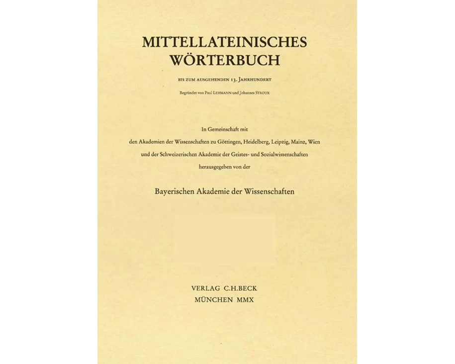 Mittellateinisches Wörterbuch 54. Lieferung (scissura - semifer)