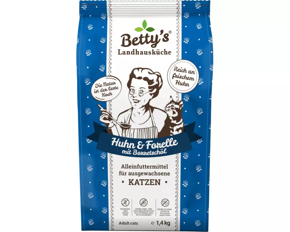 Betty's Landhausküche Cat TF Btl. Huhn, Forelle Trockenfutter Beutel Huhn Forelle 1.4 kg