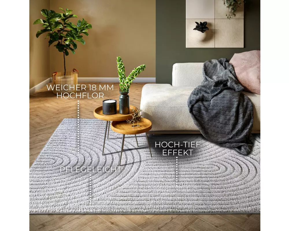 Elle Decoration Teppich Panglao 80 cm x 120 cm, Light Grey
