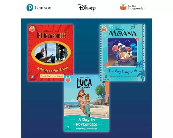 Pearson Bug Club Disney Year 1 Pack A, including decodable phonics readers for phase 5: Finding The Incredibles: A Project for Edna, Moana: The Very S
