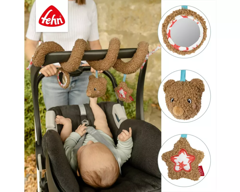 fehn Activity-Spirale Bär, Plüsch, Braun, 35 cm