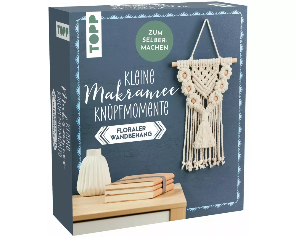 Kleine Knüpfmomente: Makramee-Knüpf-Set - Floraler Wandbehang