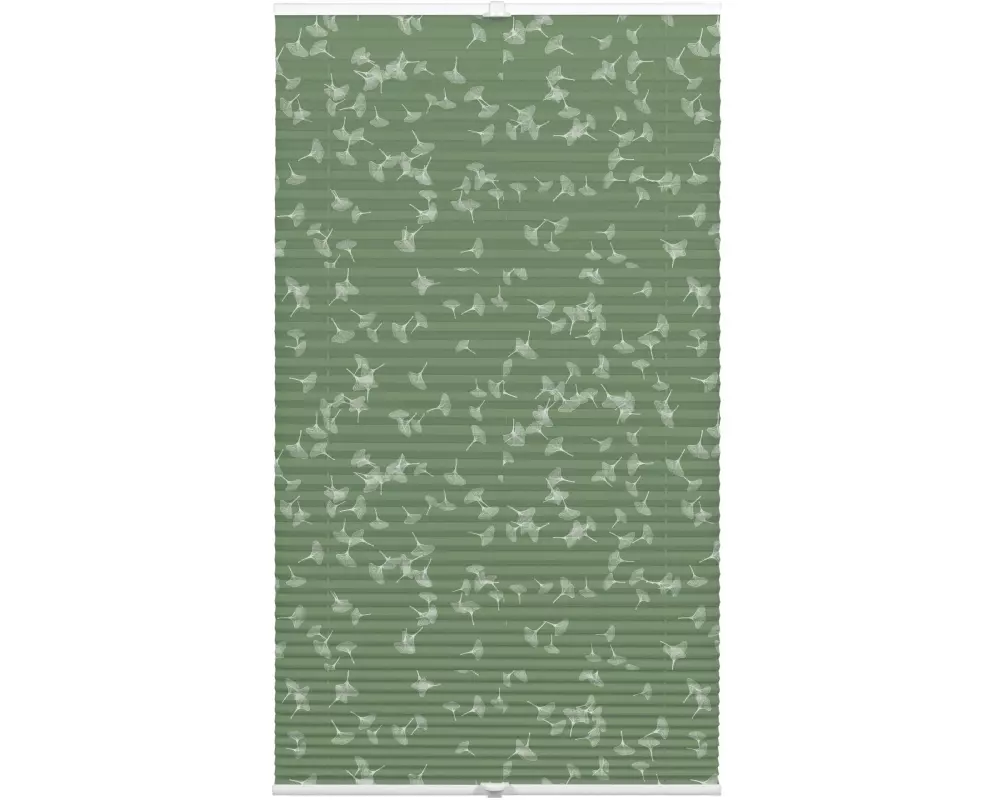 Gardinia Plissée Japandi Ginkgo 60 x 130 cm, Olivgrün