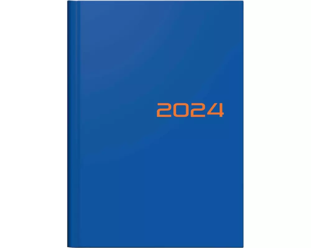 BRUNNEN 1079661034 Wochenkalender Buchkalender 2024 Modell 796 2 Seiten = 1 Woche Blattgröße 14,8 x 20,8 cm Balacron-Einband blau