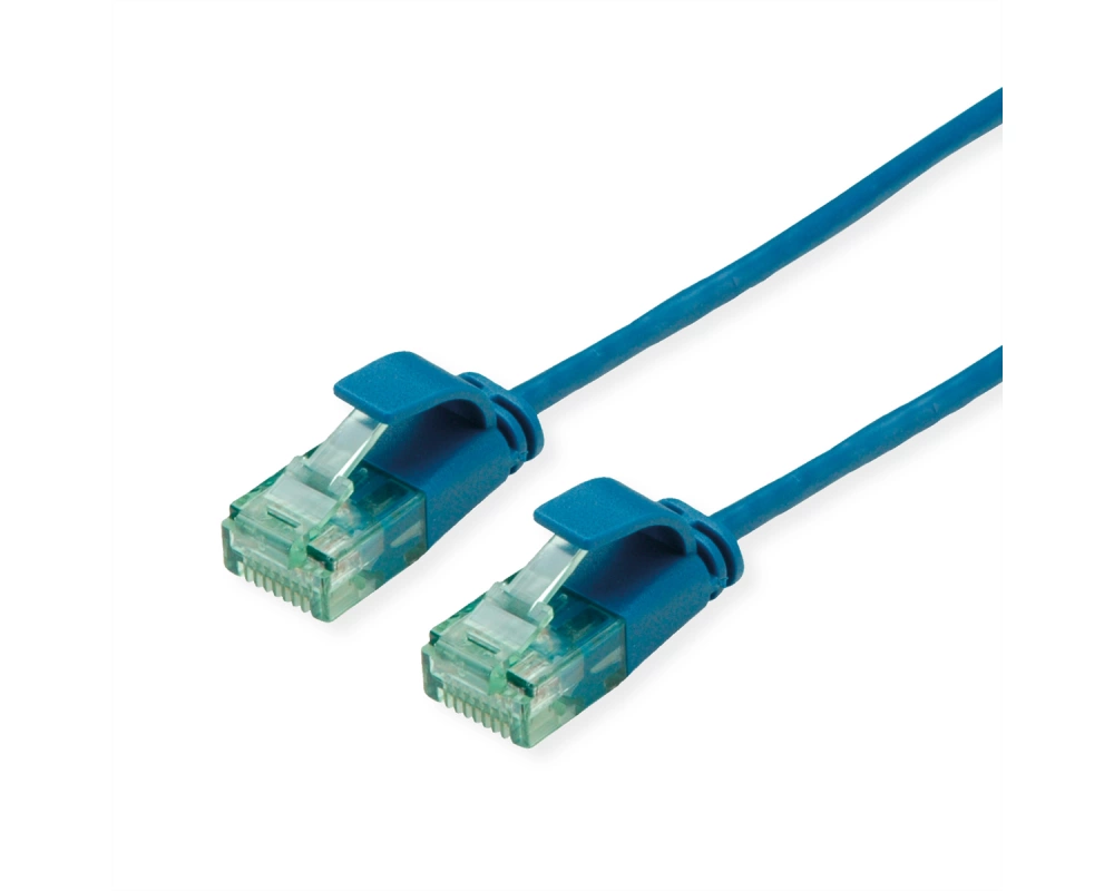 ROLINE RM UTP DataCenter Patchkabel Cat.6A (Class EA), slim, blau, 5 m