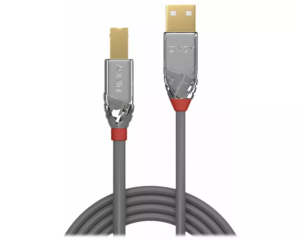 LINDY Cromo Line USB Cable, USB 2.0, USB/A-USB/B M-M, 1m