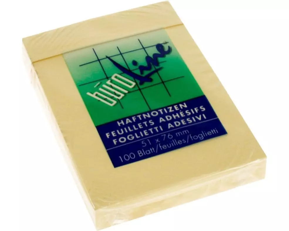 Büroline Notizzettel 5.1 x 7.6 cm, 1 Block à 100 Blatt, Gelb