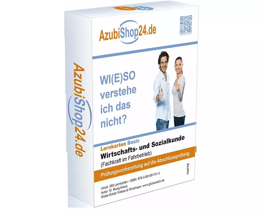 AzubiShop24.de Lernkarten Wirtschafts- und Sozialkunde Fachkraft im Fahrbetrieb Prüfungsvorbereitung Wiso Prüfung