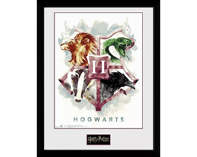 HARRY POTTER - Framed print "Hogwarts Water Colour"
