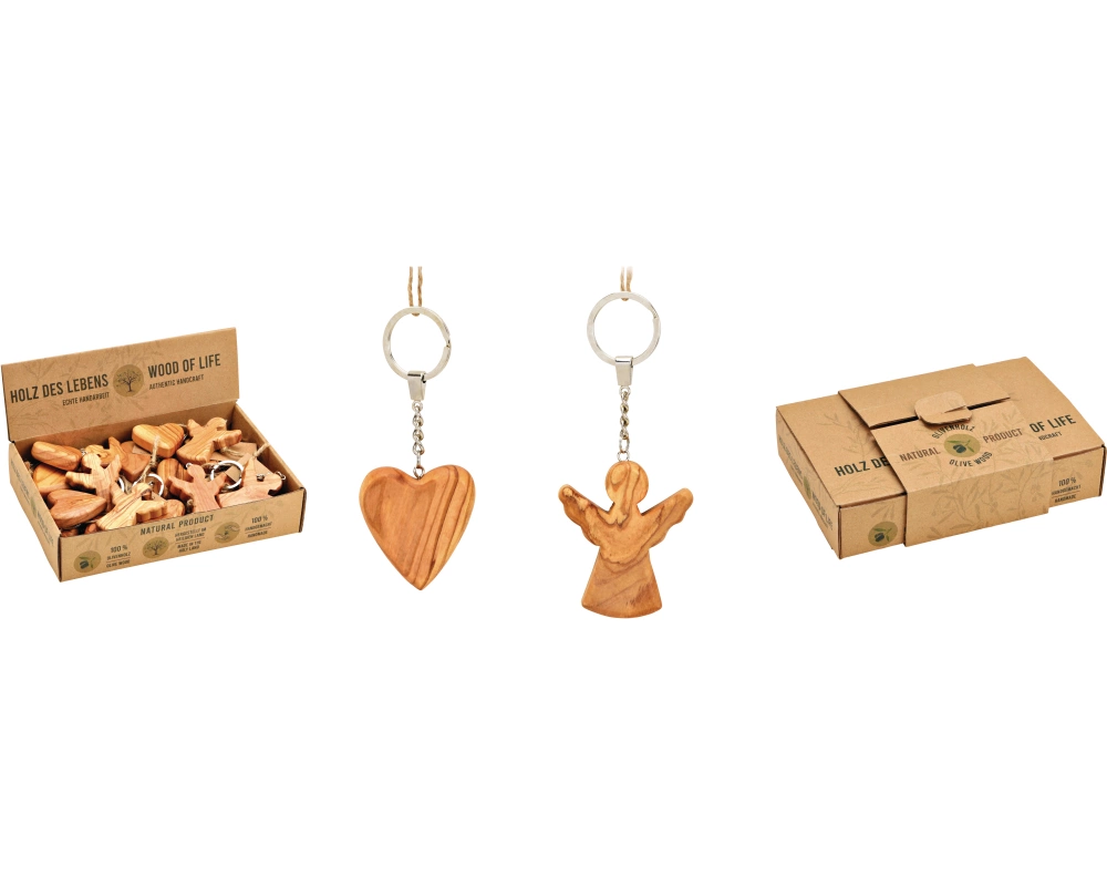 ROOST Schlüsselanhänger Holz 10028592 ass. 3x5x2cm