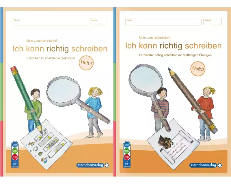 Mein Lupenschreibheft 1 und 2 - Ich kann richtig schreiben - Ausgabe mit Artikelkennzeichnung (DaZ)